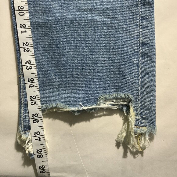 We The Free Jeans Women Size 25 Blue Distressed Maggie Mid Rise Straight Leg - Picture 8 of 13